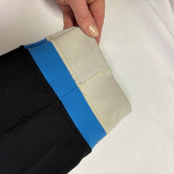 Lululemon Groove Pant Reversible Black on Blue Flare Leg Older Style No Size Dot - Picture 11 of 11